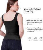 Womens Camisole Tank Top with Shelf Bra Adjustable Wide Strap Basic Undershirt - Image 9