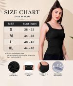 Womens Camisole Tank Top with Shelf Bra Adjustable Wide Strap Basic Undershirt - Image 11