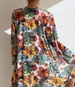 Tropical Floral 3-Piece Bikini Set with Kimono Cover-Up - Image 9