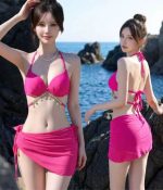 Women Swimwear Push Up Bikini 3-Piece Beachwear Set