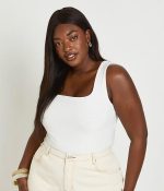 Womens Camisole Tank Top with Shelf Bra Adjustable Wide Strap Basic Undershirt - Image 7